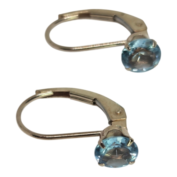 Elegant Blue Topaz Stone Drop Earrings